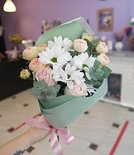 Букет цветов из:  Хризантемы и Розы #REPLACE_PRED# Неверкино